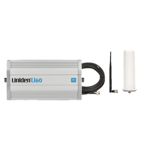 Uniden® U60 4G Cellular Booster Kit with Outdoor Post with 40ft U5D & Indoor Whip