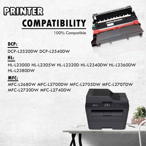 2PK-Inkfirst® High Yield Compatible Toner Cartridge Drum Unit TN-660 DR-630 TN660 DR630 Replacement for Brother TN660 DR630