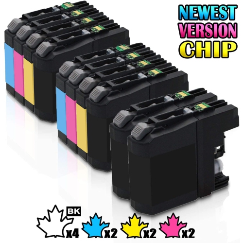 10 Inkfirst Ink Cartridges LC201 LC203 LC203XL High Yield Compatible Remanufactured for Brother MFC-J680DW MFC-J880DW 2SET+2BK