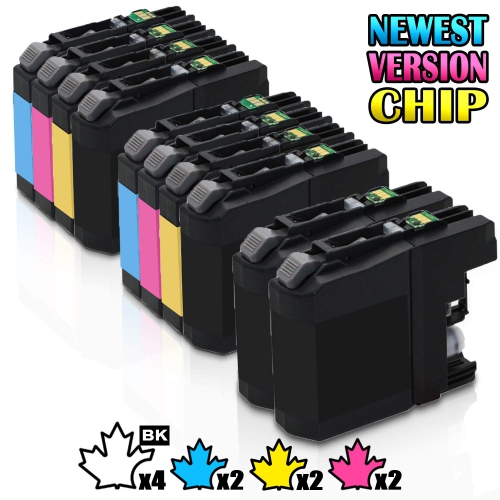 10 Inkfirst® Compatible Ink Cartridges LC103 XL LC101 Replacement for Brother LC103XL MFC-J470DW MFC-J475DW 2 Set+ 2BK