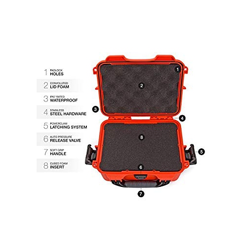 Nanuk 904 Waterproof Hard Case with Foam Insert - Orange