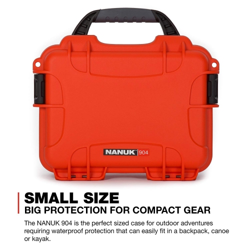 Nanuk 904 Waterproof Hard Case with Foam Insert - Orange