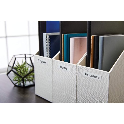 DYMO Standard D1 Self-Adhesive Polyester Tape for Label Makers 1 2-inch Black Print on White 23-foot Cartridge 2-Pack (192