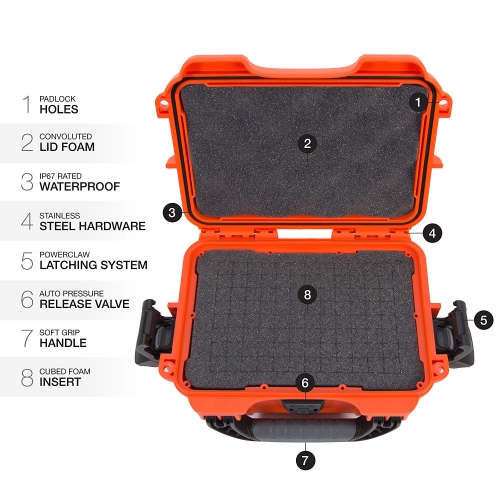 Nanuk 903 Waterproof Hard Case with Foam Insert - Orange
