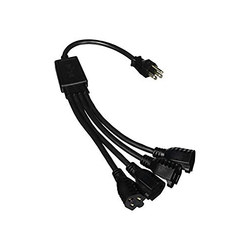 C2G 29803 16 AWG 1-to-4 Power Cord Splitter TAA Compliant Black (18 Inch)