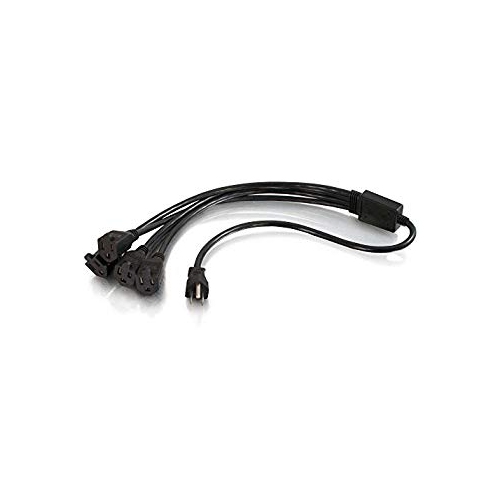 C2G 29803 16 AWG 1-to-4 Power Cord Splitter TAA Compliant Black (18 Inch)