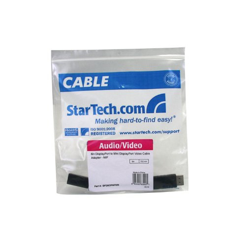 6in DisplayPort to Mini DisplayPort Video Cable Adapter - M/F - DP Male to Mini DP Female - Black