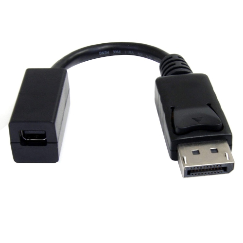 6in DisplayPort to Mini DisplayPort Video Cable Adapter - M/F - DP Male to Mini DP Female - Black