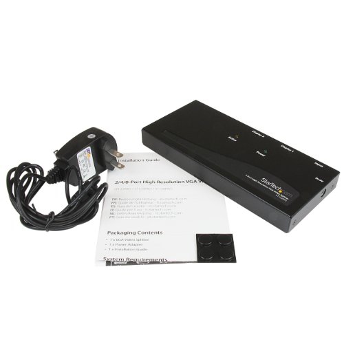 StarTech 2 Port High Resolution VGA Video Splitter with Built-in video Amplifier - 350 MHz - VGA Video Splitter 1 x