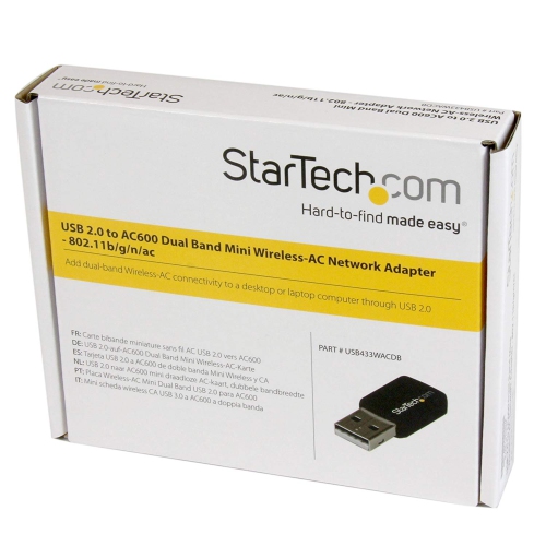 StarTech USB 2.0 AC600 Mini Dual Band 2.4GHz 5GHz USB Wireless-AC Network Adapter