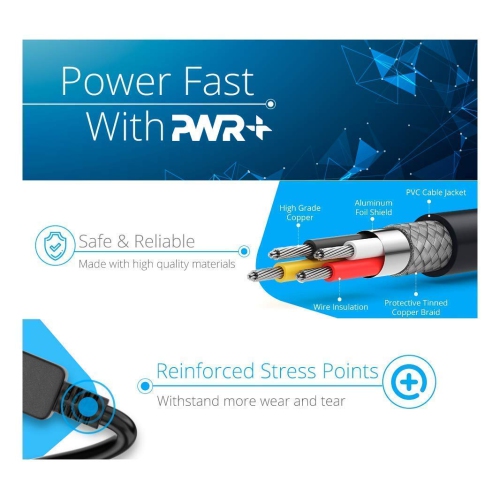 Pwr UL Listed NEMA 5-15P to IEC320C5 Long 6 Ft 3 Prong AC Laptop Power Cord Cable for Dell IBM Hp Compaq Asus Sony