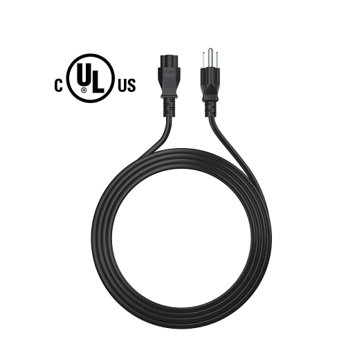 Pwr UL Listed NEMA 5-15P to IEC320C5 Long 6 Ft 3 Prong AC Laptop Power Cord Cable for Dell IBM Hp Compaq Asus Sony