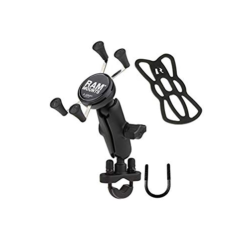 RAM Handlebar Rail Mount with Zinc Coated U-Bolt Base and Universal X-Gripâ„¢ Cell Phone Holder