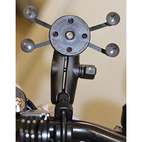 RAM Handlebar Rail Mount with Zinc Coated U-Bolt Base and Universal X-Gripâ„¢ Cell Phone Holder