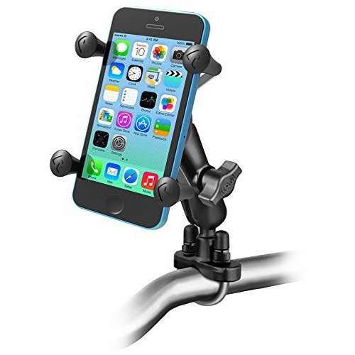 RAM Handlebar Rail Mount with Zinc Coated U-Bolt Base and Universal X-Gripâ„¢ Cell Phone Holder