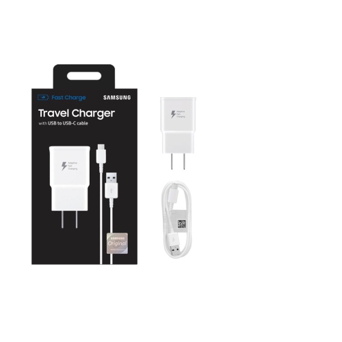 Samsung Genuine Fast Charge USB-C 15W Wall Charger - White - Retail Packaging