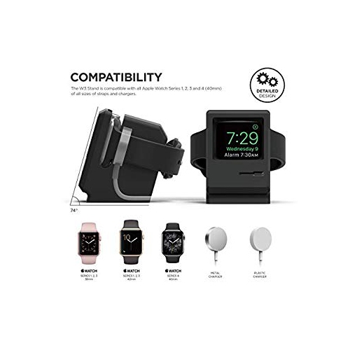 elago W3 Stand for Apple Watch Series 4 Series 3 Series 2 Series 1 42mm 40mm 38mm [Nightstand Mode][Origina
