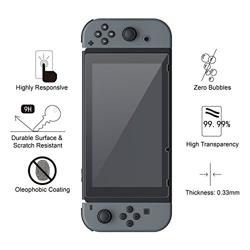 amFilm Tempered Glass Screen Protector for Nintendo Switch 2017
