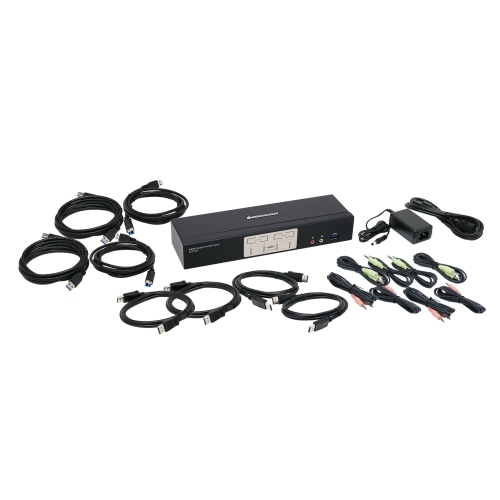 IOGEAR 4-PORT DISPLAYPORT 1.2 KVMP WITH BUILT IN USB 3.1 GEN 1 HUB AND AUDIO GCS1934