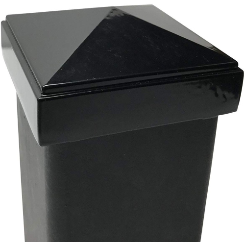 Decorex Hardware Aluminium Pyramid Post Cap for 2.5" x 2.5" Metal Posts - Pressure Fit - Black