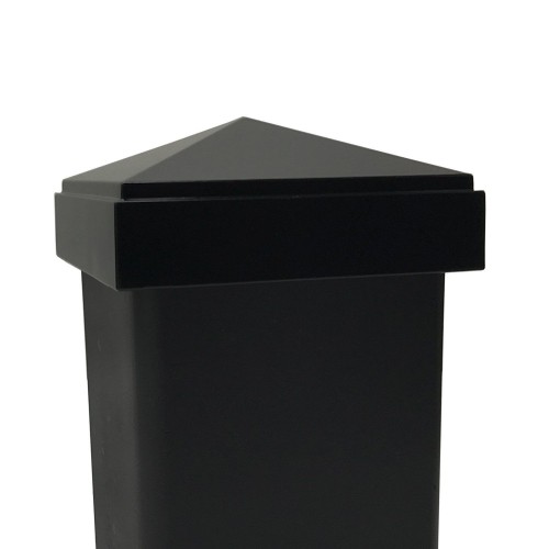 Decorex Hardware Aluminium Pyramid Post Cap for 3" x 3" Metal Posts - Pressure Fit - Black