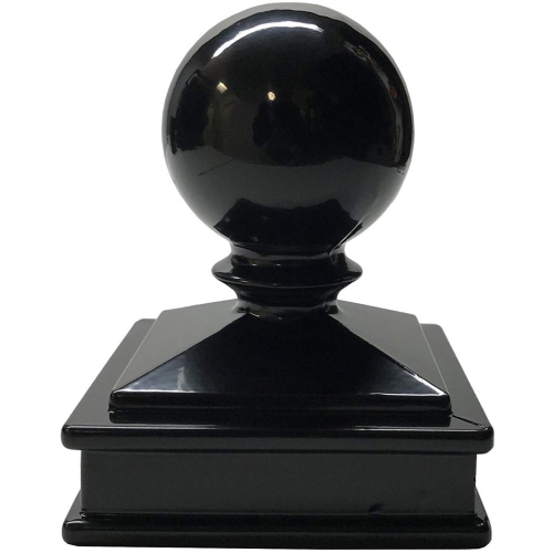 Decorex Hardware Aluminium Ball Top Post Cap for 2.5" x 2.5" Metal Posts - Pressure Fit - Black
