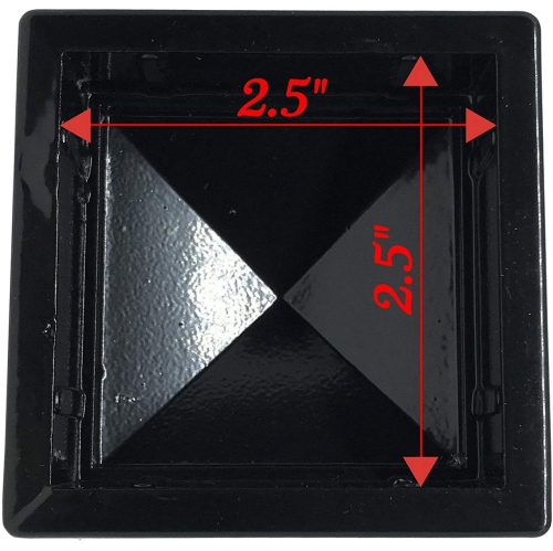 Decorex Hardware Aluminium Ball Top Post Cap for 2.5" x 2.5" Metal Posts - Pressure Fit - Black