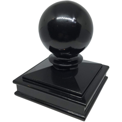 Decorex Hardware Aluminium Ball Top Post Cap for 3" x 3" Metal Posts - Pressure Fit - Black