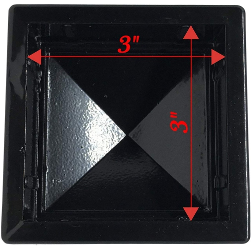 Decorex Hardware Aluminium Ball Top Post Cap for 3" x 3" Metal Posts - Pressure Fit - Black