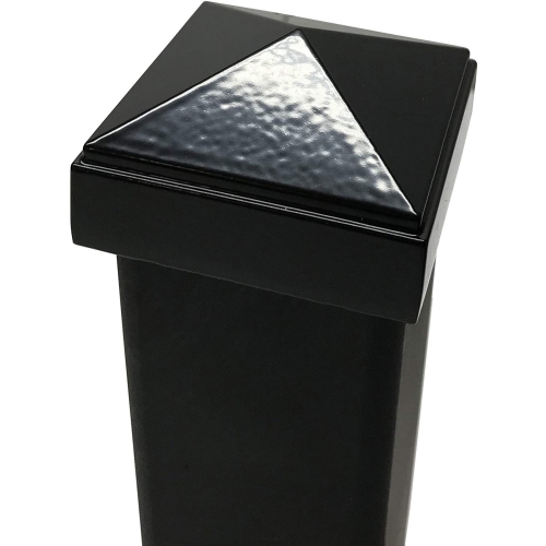 Decorex Hardware Aluminium Pyramid Post Cap for 2" x 2" Metal Posts - Pressure Fit - Black