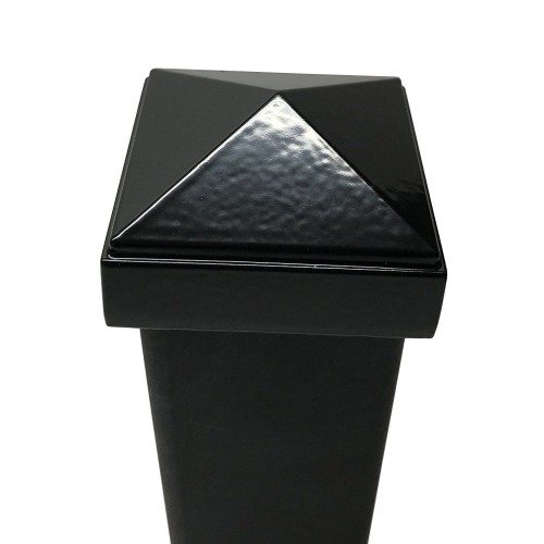 Decorex Hardware Aluminium Pyramid Post Cap for 2" x 2" Metal Posts - Pressure Fit - Black