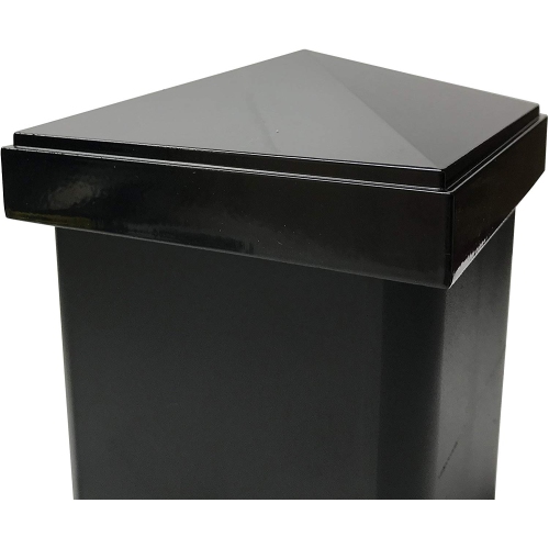 Decorex Hardware Aluminium Pyramid Post Cap for 4" x 4" Metal Posts - Pressure Fit - Black