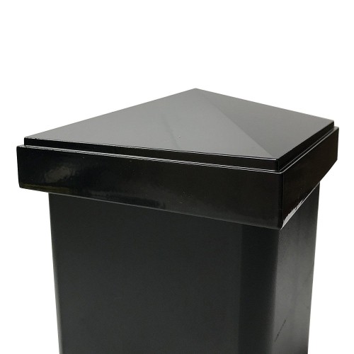 Decorex Hardware Aluminium Pyramid Post Cap for 4" x 4" Metal Posts - Pressure Fit - Black