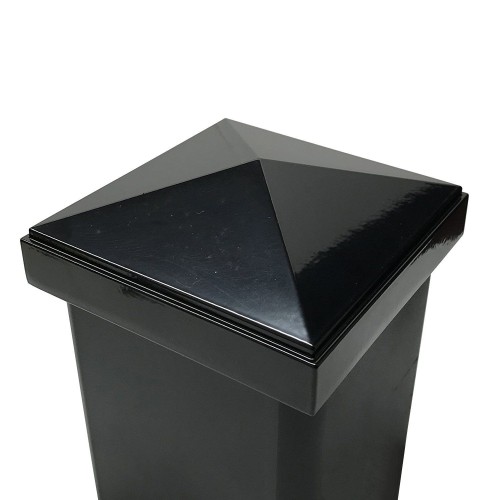 Decorex Hardware Aluminium Pyramid Post Cap for 4" x 4" Metal Posts - Pressure Fit - Black