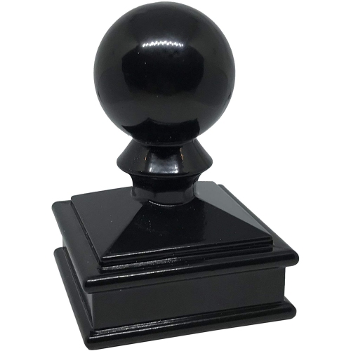 DECOREX HARDWARE  Aluminium Ball Top Post Cap for 2" X 2" Metal Posts - Pressure Fit - In Black