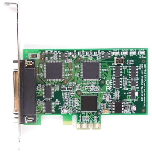 Axxon LF658KB 2 Port RS232 I/O Serial Adapter Card w/ Dualplex Cable 12" DB25M-DB9M-2