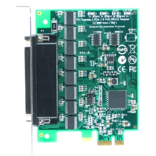 Axxon LF781KB Native PCI Express 8 Port RS232 Serial Host Adapter w/ Octaplex Cable 36" HD78M-DB25M-8