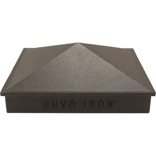 Nuvo Iron Decorative Pyramid Aluminium Post Cap for 3.5" x 3.5" Posts - Black