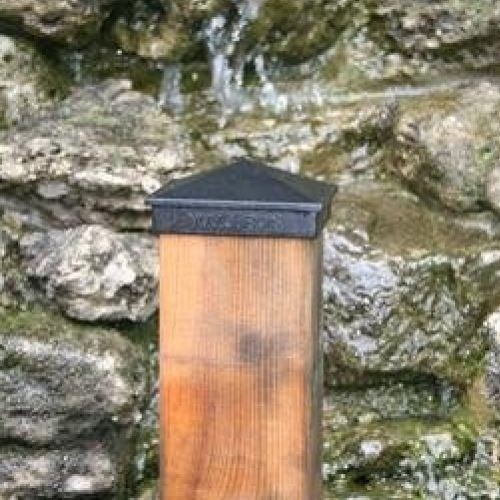 Nuvo Iron Decorative Pyramid Aluminium Post Cap for 5.5" x 5.5" Posts - Black