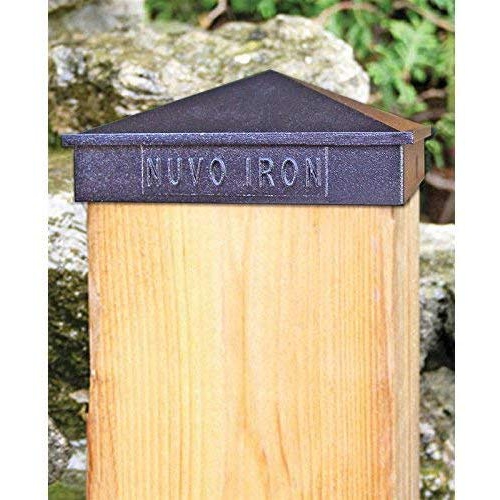Nuvo Iron Decorative Pyramid Aluminium Post Cap for 6" x 6" Posts - Black