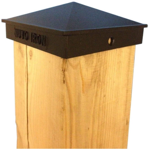 Nuvo Iron Decorative Pyramid Aluminium Post Cap for 7.5" x 7.5" / 8" x 8" Posts - Black