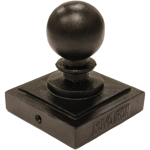 Nuvo Iron Decorative Ball Post Cap for 3.5" x 3.5" Posts, Black - PCB03
