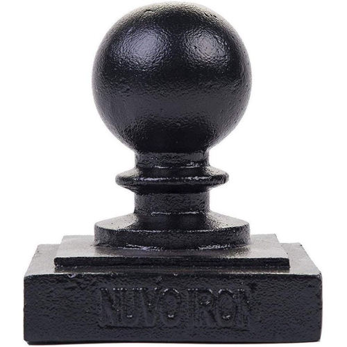 Nuvo Iron Decorative Ball Post Cap for 3.5" x 3.5" Posts, Black - PCB03