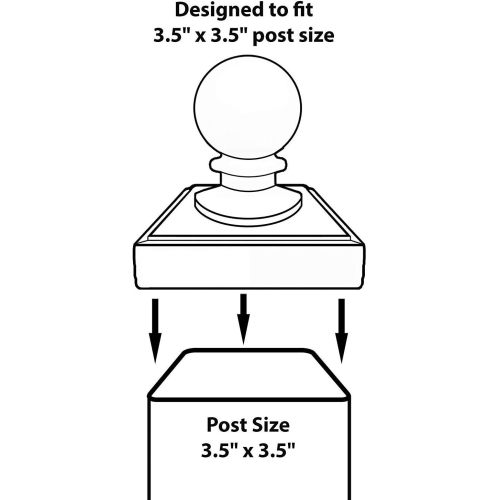 Nuvo Iron Decorative Ball Post Cap for 3.5" x 3.5" Posts, Black - PCB03