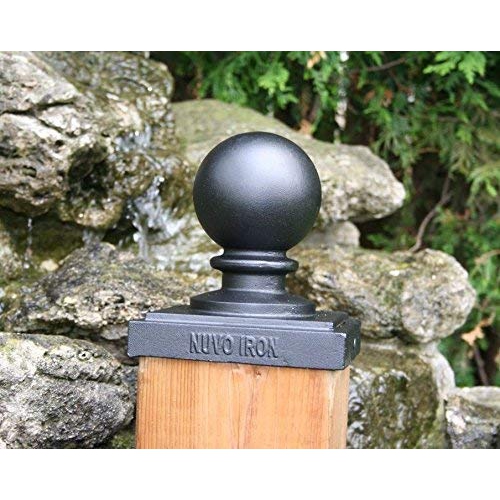 Nuvo Iron Decorative Ball Post Cap for 3.5" x 3.5" Posts, Black - PCB03