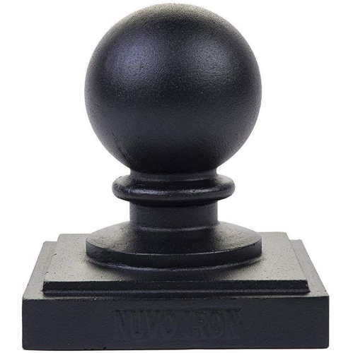 Nuvo Iron Decorative Ball Post Cap for 5.5" x 5.5" Posts, Black - PCB04