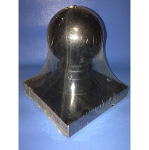 Nuvo Iron Decorative Ball Post Cap for 5.5" x 5.5" Posts, Black - PCB04