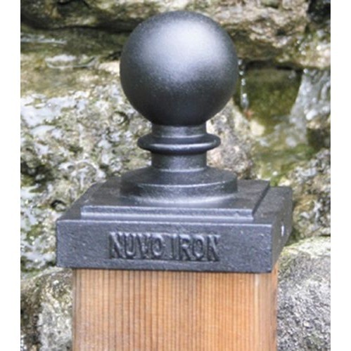 Nuvo Iron Decorative Ball Post Cap for 5.5" x 5.5" Posts, Black - PCB04