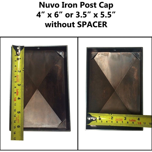Nuvo Iron Decorative Pyramid Aluminium Post Cap for 3.5" x 5.5" / 4" x 6" Posts - Black