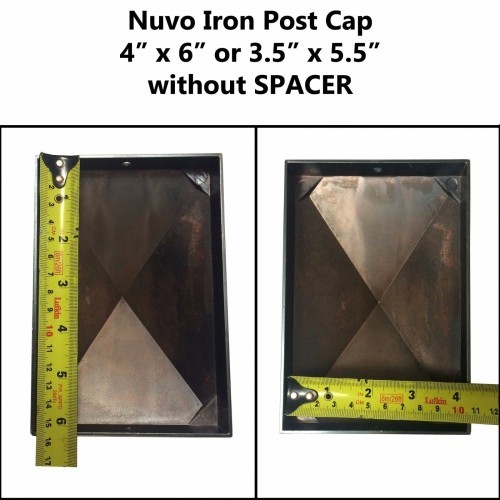 Nuvo Iron Decorative Pyramid Aluminium Post Cap for 3.5" x 5.5" / 4" x 6" Posts - Black